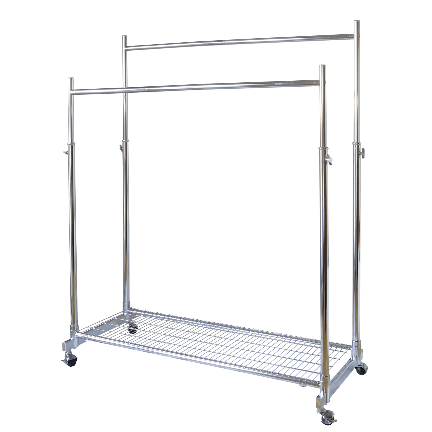 大容量2列の業務用ダブルハンガーラック・ストロンガー 幅120cm 耐