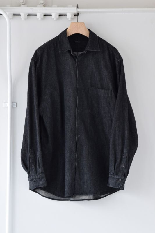 COMOLI (コモリ) デニム コモリシャツ [BLACK/ECRU]