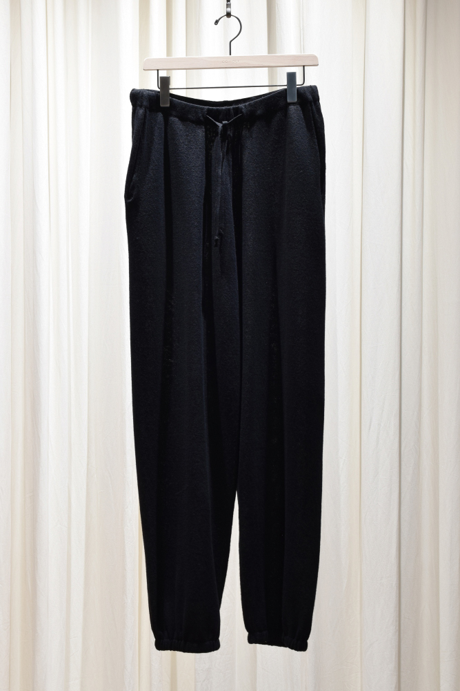 COMOLI (コモリ) ウール和紙 ニットパンツ [BLACK]