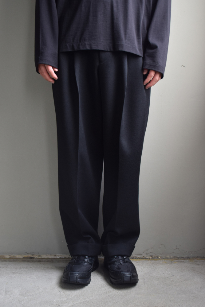 MARKAWARE (マーカウェア) Polwarth Tuxedo Cloth Double Pleated Wide