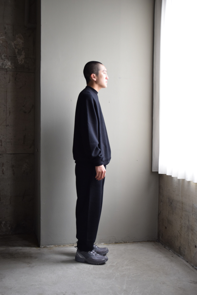 SALE】Cale (カル) Super 120's エアーウール裏毛 リブパンツ [BLACK]