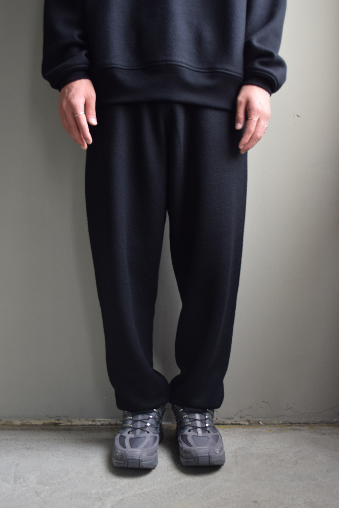 SALE】Cale (カル) Super 120's エアーウール裏毛 リブパンツ [BLACK]