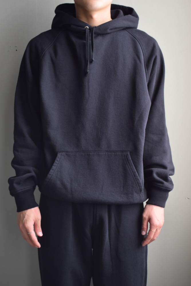 COMOLI (コモリ) コットン裏毛 パーカ [BLACK]