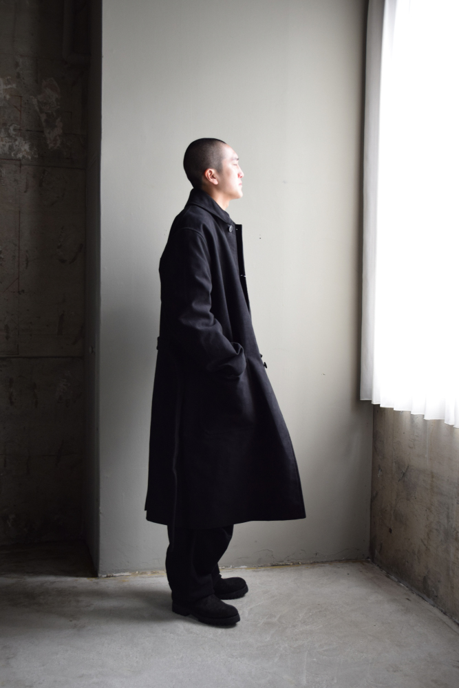 COMOLI (コモリ) モールスキン ミリタリーコート [BLACK]