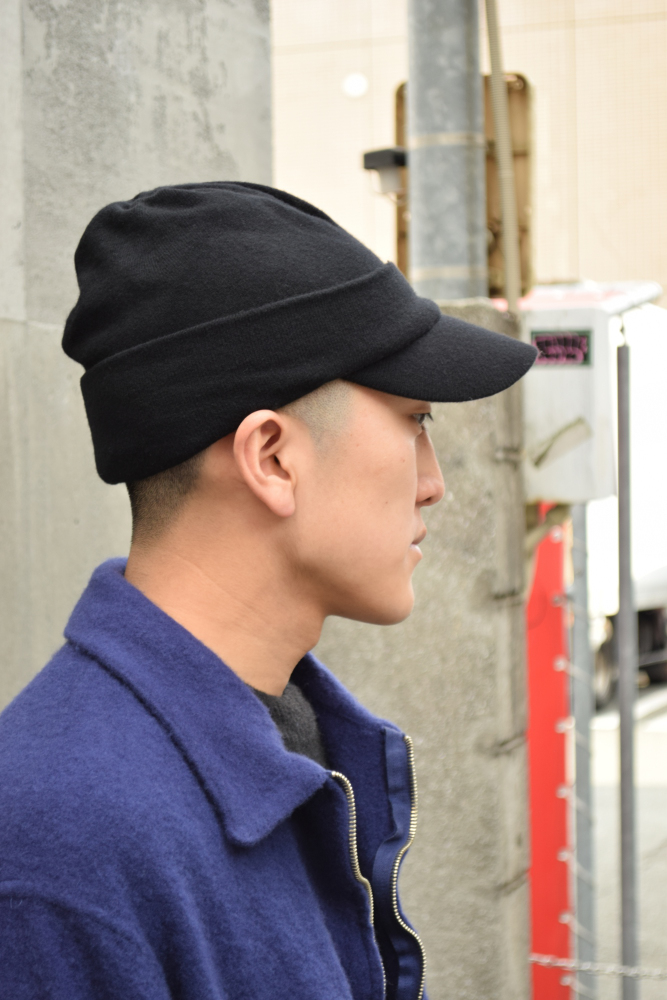 COMOLI (コモリ) ウール ニットキャップ [BLACK]