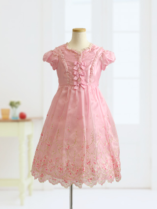 メゾピアノ プリンセスのようなピンクのロングドレス 120 / ブランド