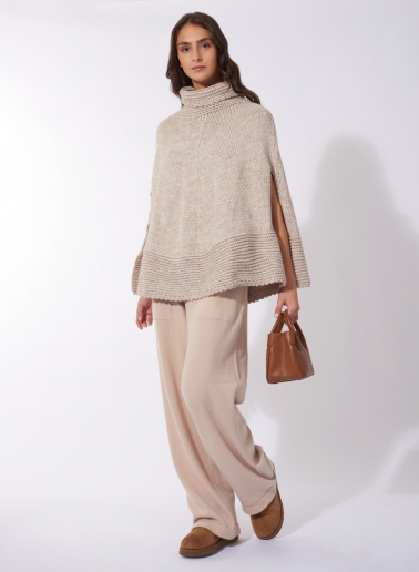Beige Knitted cape | Cinzia Rocca