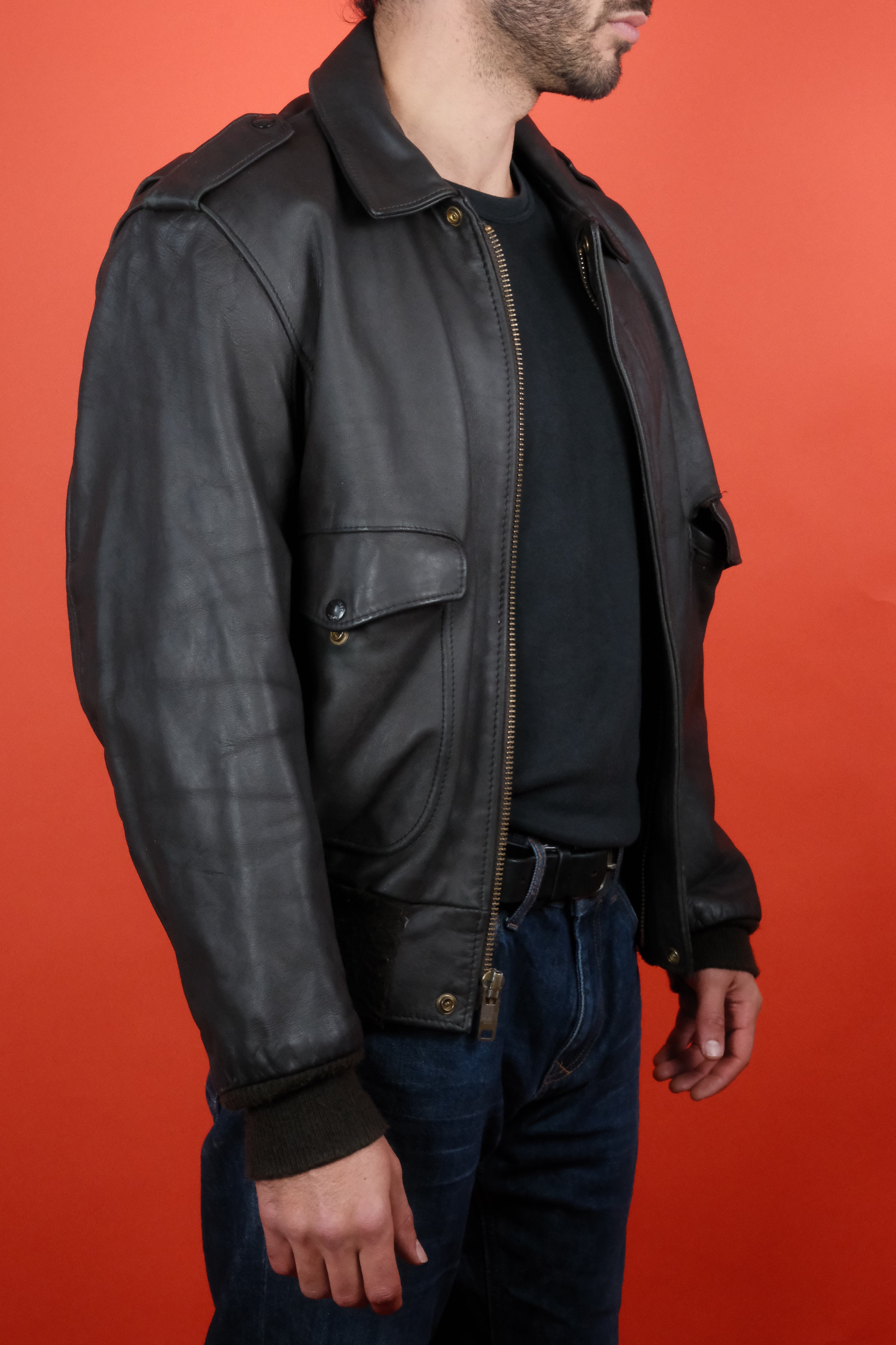 Schott 684SM Leather Jacket Type A-2 'L' ~ Vintage Store