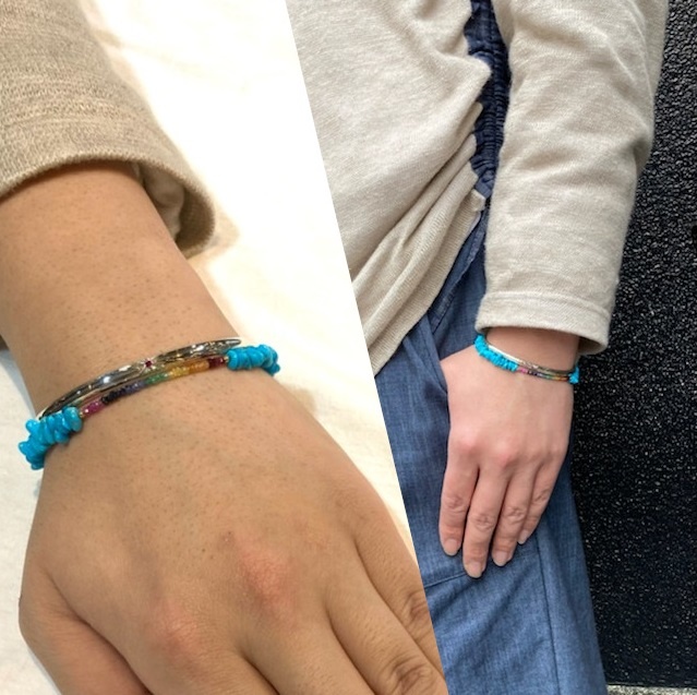 スリーピングビューティーターコイズ×サファイア×ルビーブレスレット