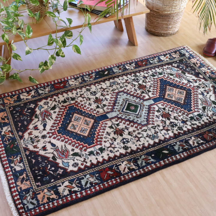 ペルシャ絨毯 大きめ玄関マット 120×80cmサイズ｜手織ラグの店クラフト