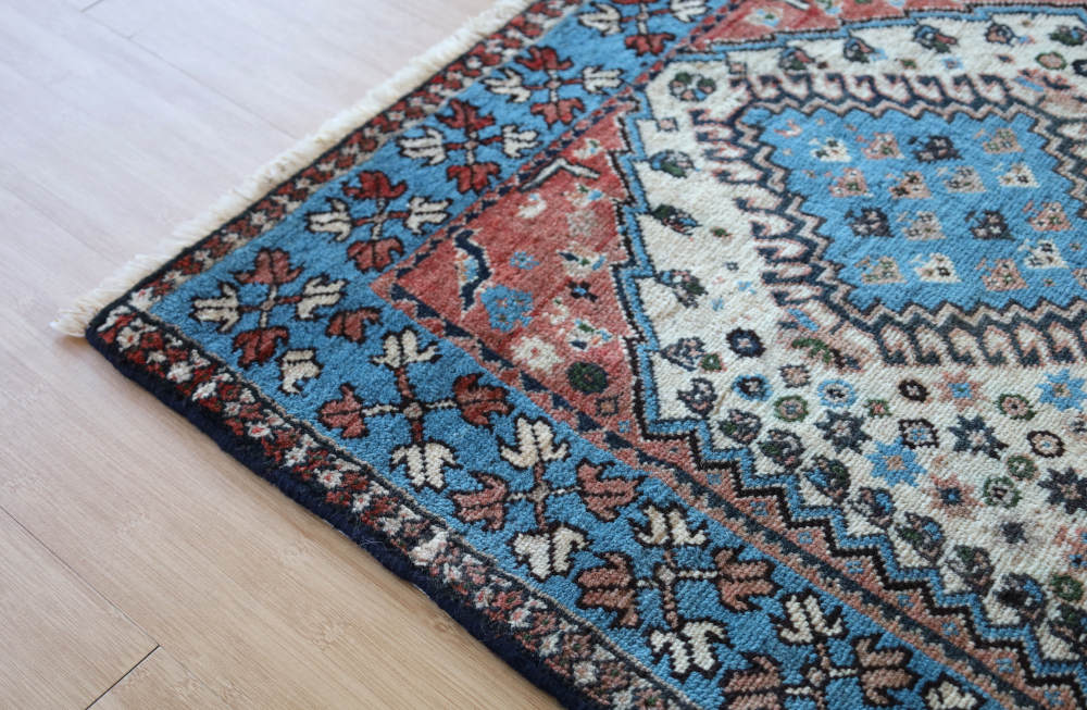 オールドペルシャ絨毯 ヤラメ・ルリ族 玄関マット ウール｜手織ラグの