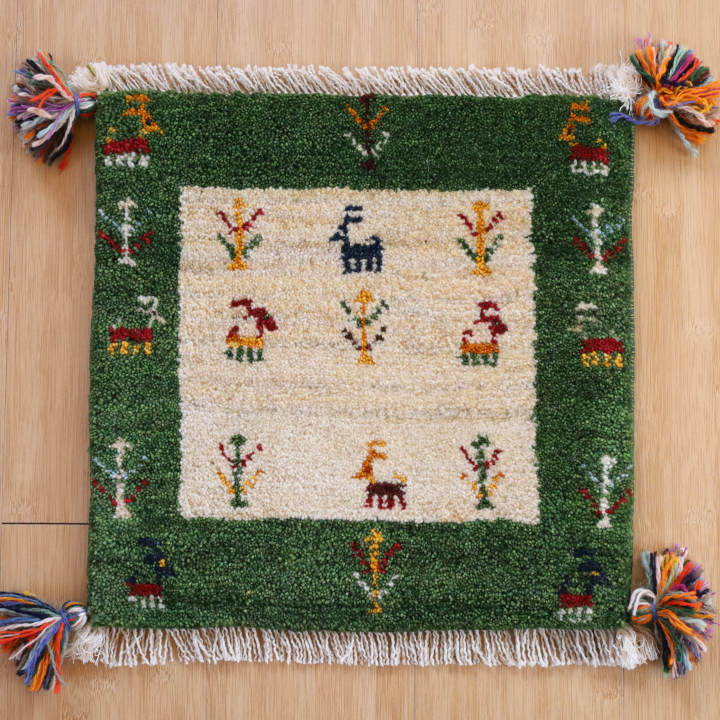 ギャッベ座布団（40×40cm前後）｜椅子用・チェアパッド｜手織ラグの店