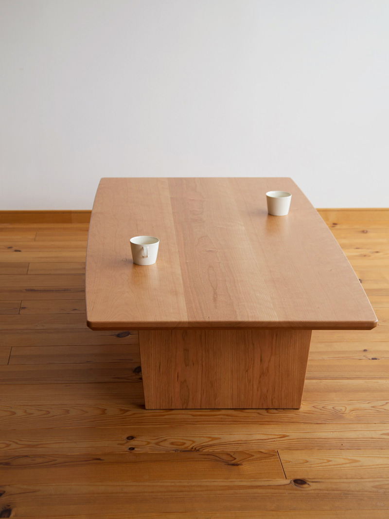 オーダー家具 チェリー無垢材のローテーブル(150×80cm）・T-178 長野県