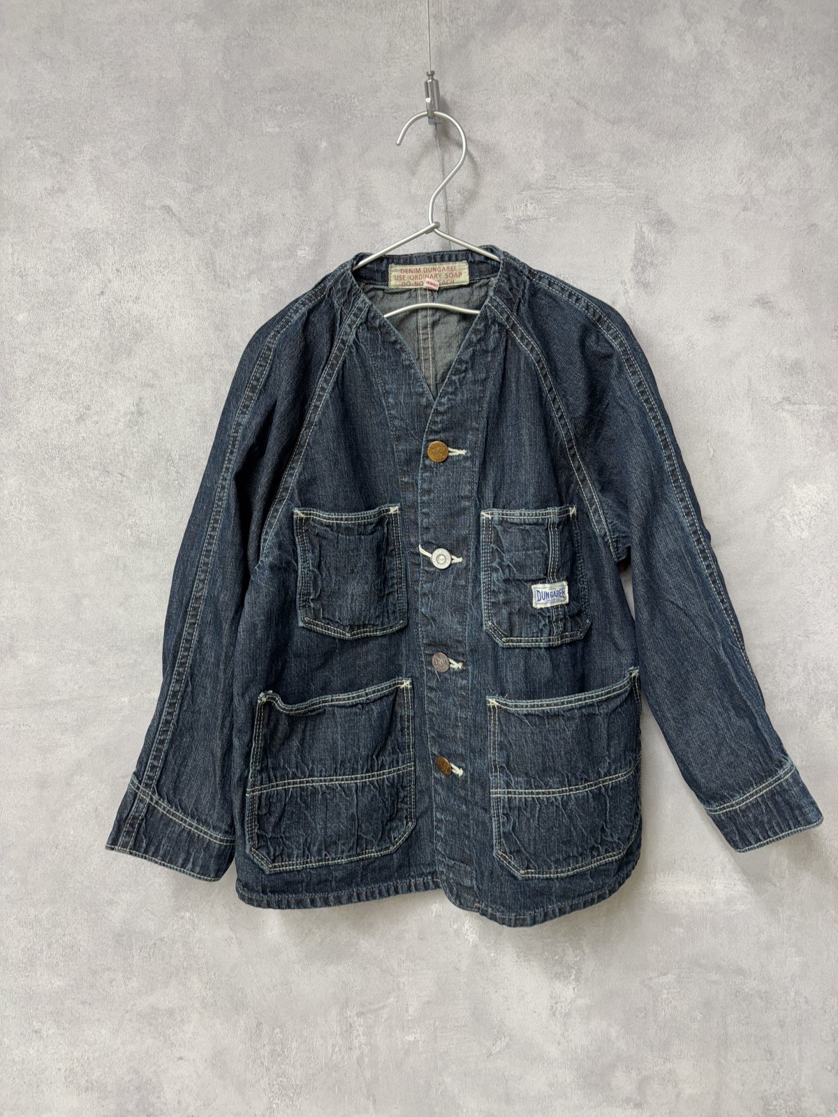40%off 2025春夏 DENIMDUNGAREE 8OZデニム ノーカラー カバーオール 2