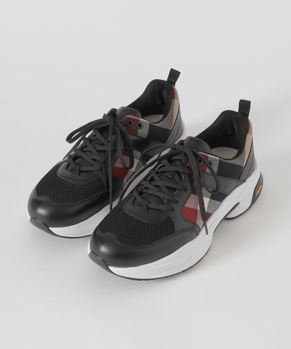 BLACK.lab】レッドクレストブリッジチェックコンビビブラムスニーカー