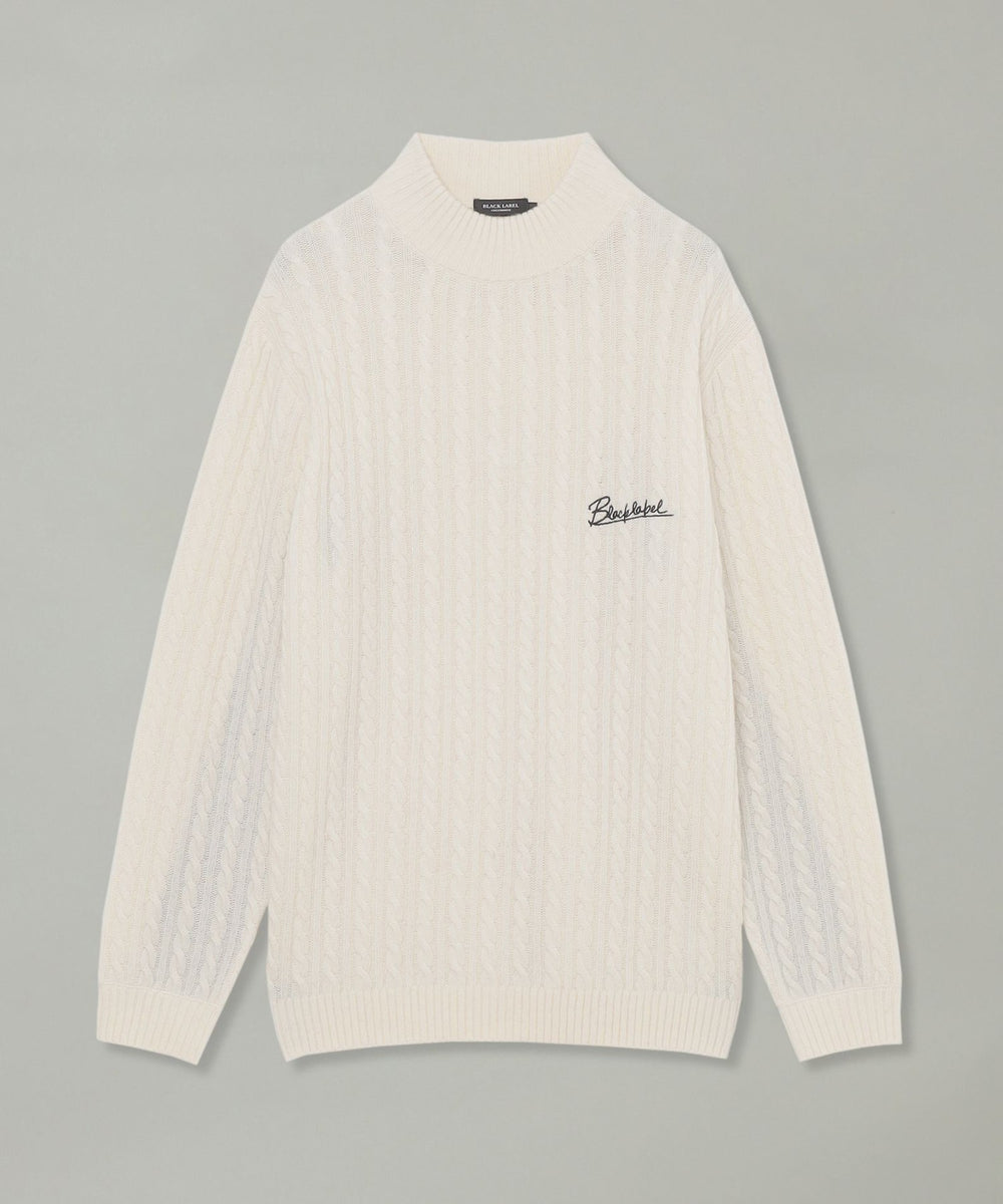 WEB・一部店舗限定】ハーフモックケーブルニット（WEB限定）｜BLACK