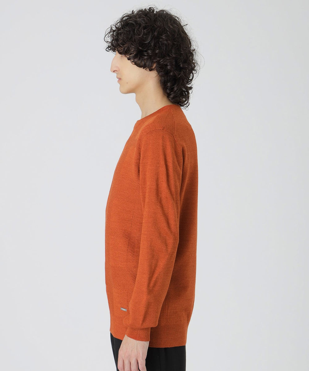 シャドーチェッククルーネックニット（ニットウェア）｜BLACK LABEL