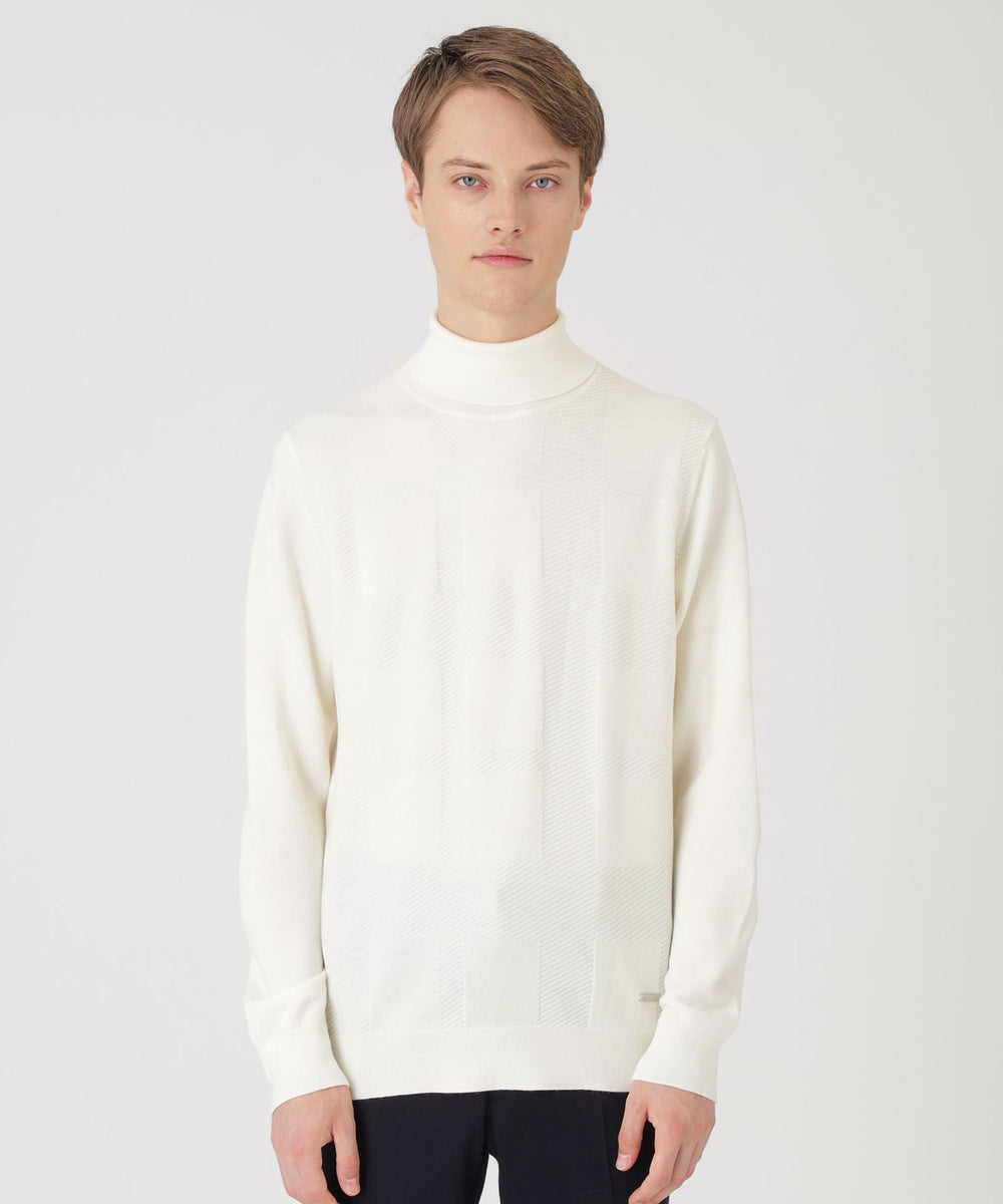 シャドーチェックタートルネックニット（ニットウェア）｜BLACK LABEL