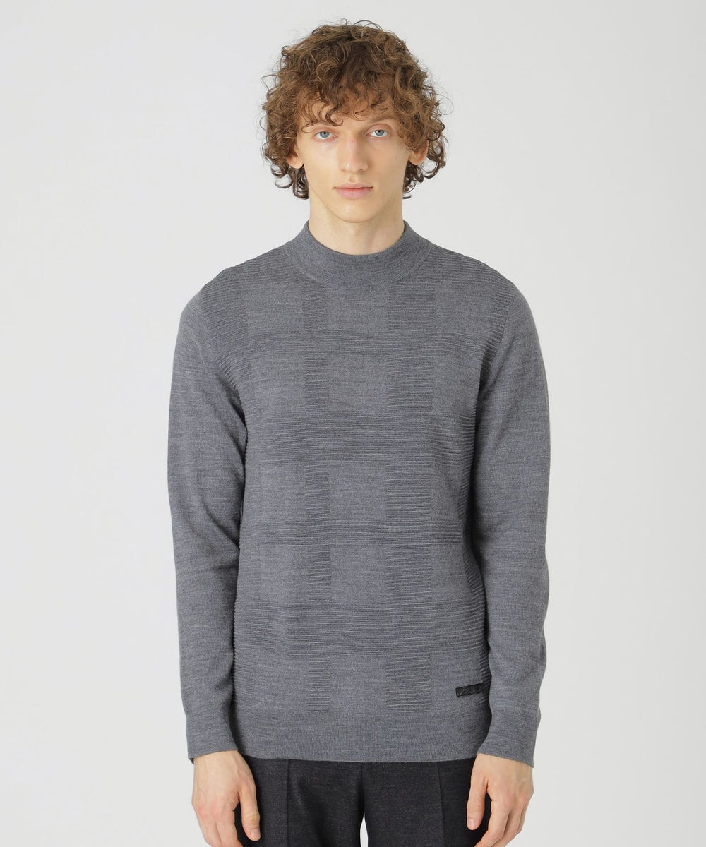 シャドーチェックハイネックニット（ニットウェア）｜BLACK LABEL