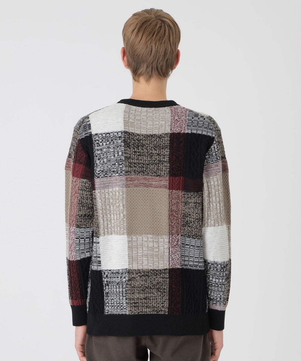テクスチャーミックスクレストブリッジチェックニット（ニットウェア