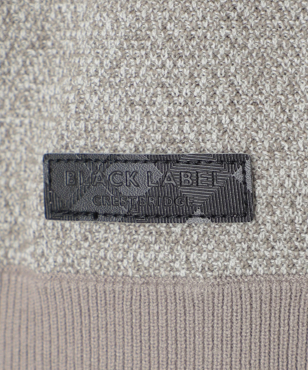 パッチワーククレストブリッジチェックニット（ニットウェア）｜BLACK