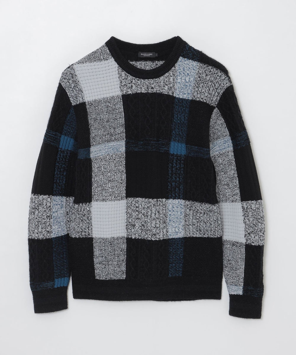 テクスチャーミックスクレストブリッジチェックニット（ニットウェア