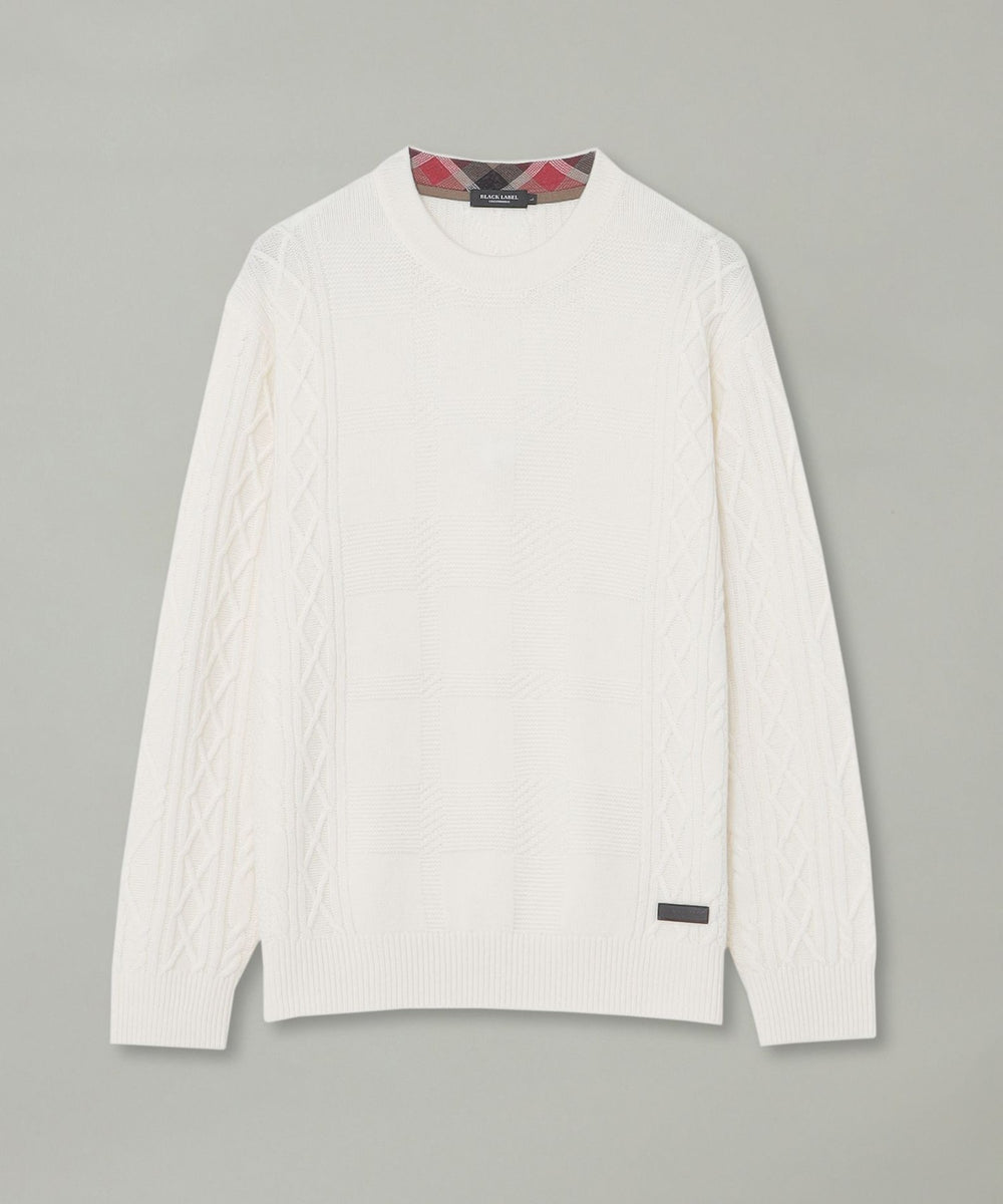 カシミヤミックスアランニット（ニットウェア）｜BLACK LABEL