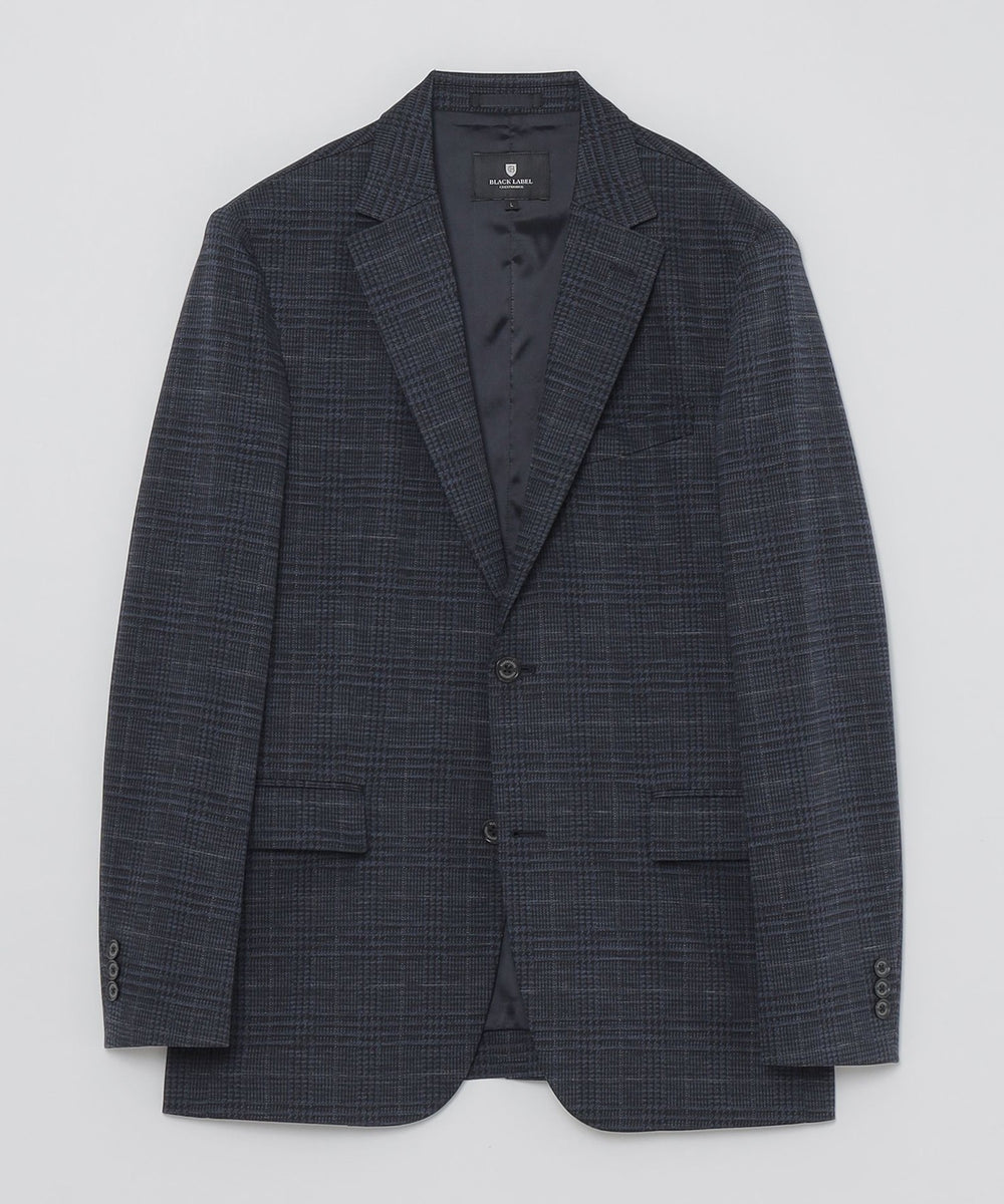 グレンチェックウールジャージージャケット（ジャケット）｜BLACK