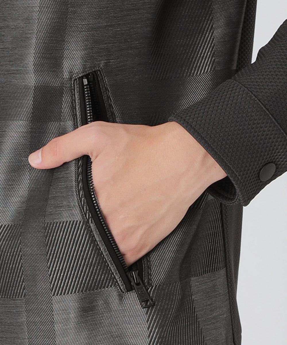 BLACK lab.】シャドーチェックハイブリッドパーカー（ブルゾン