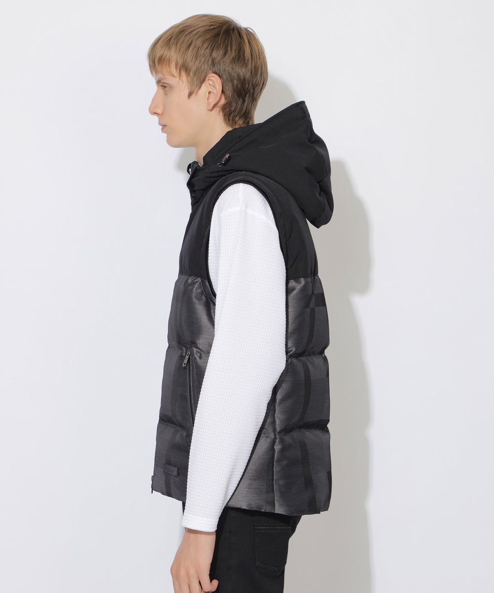 WEB限定】シャドーチェックダウンベスト（ブルゾン）｜BLACK LABEL