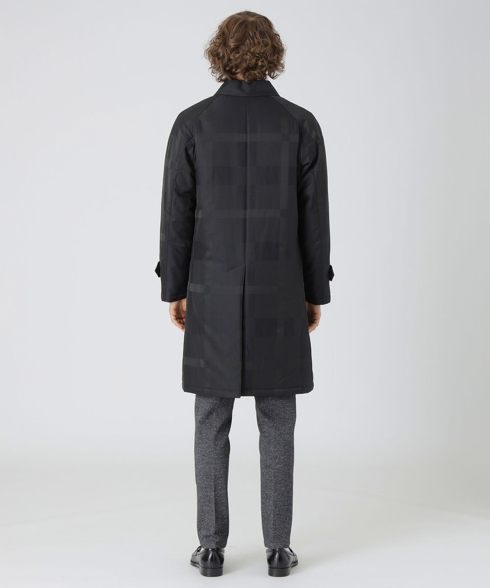 シャドーチェックパデッドステンカラーコート（ブルゾン）｜BLACK