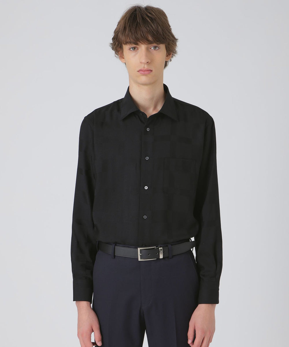 ウォッシャブルウールシャドークレストブリッジチェックセミワイド