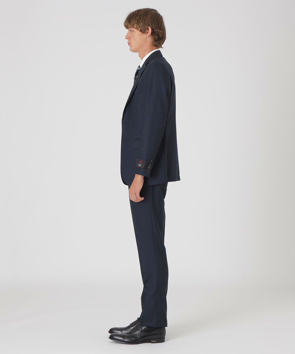 MIYUKIプルシャンブルーシャドーストライプスリーピーススーツ（スーツ