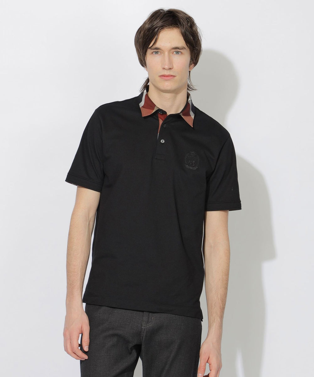 WEB・一部店舗限定】パーシャルチェックポロシャツ（WEB限定）｜BLACK