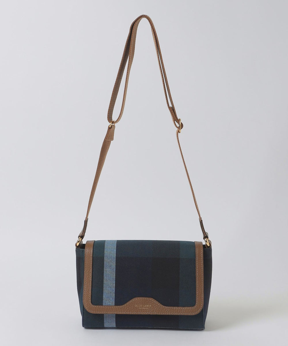 クレストブリッジチェックキャンバスかぶせショルダー（バッグ）｜BLUE