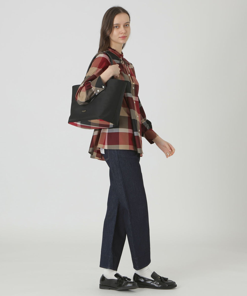 パーシャルクレストブリッジチェックナイロントート（バッグ）｜BLUE