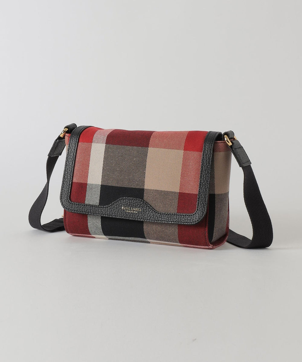 クレストブリッジチェックキャンバスかぶせショルダー（バッグ）｜BLUE