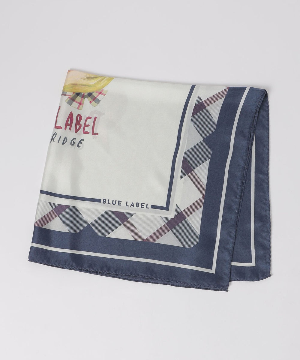 キャットプリントスカーフ（マフラー・ストール・スカーフ）｜BLUE