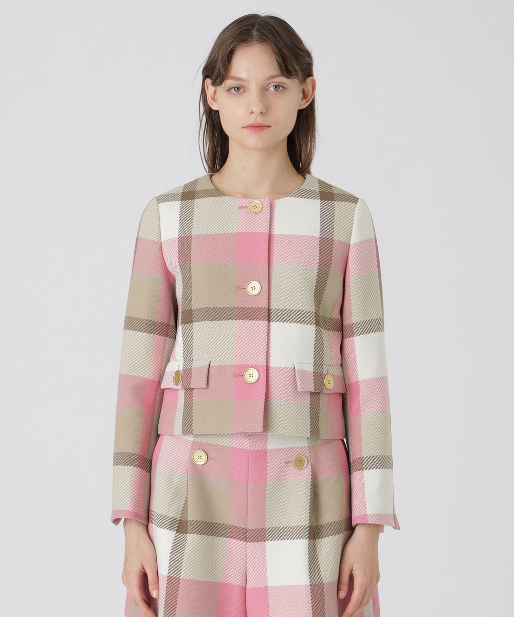 一部店舗限定】クレストブリッジチェックツィードジャケット