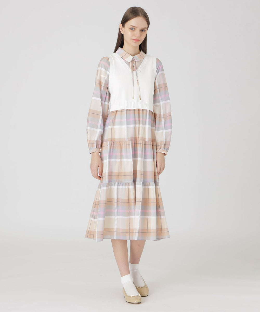 クレストブリッジチェックシャドードビードッキングドレス（ドレス