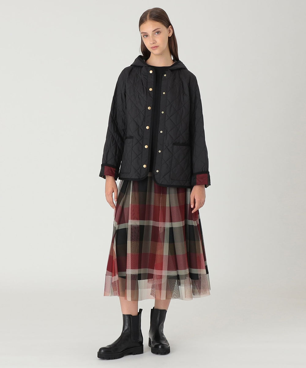 一部店舗限定】クレストブリッジチェックキルティングショートコート