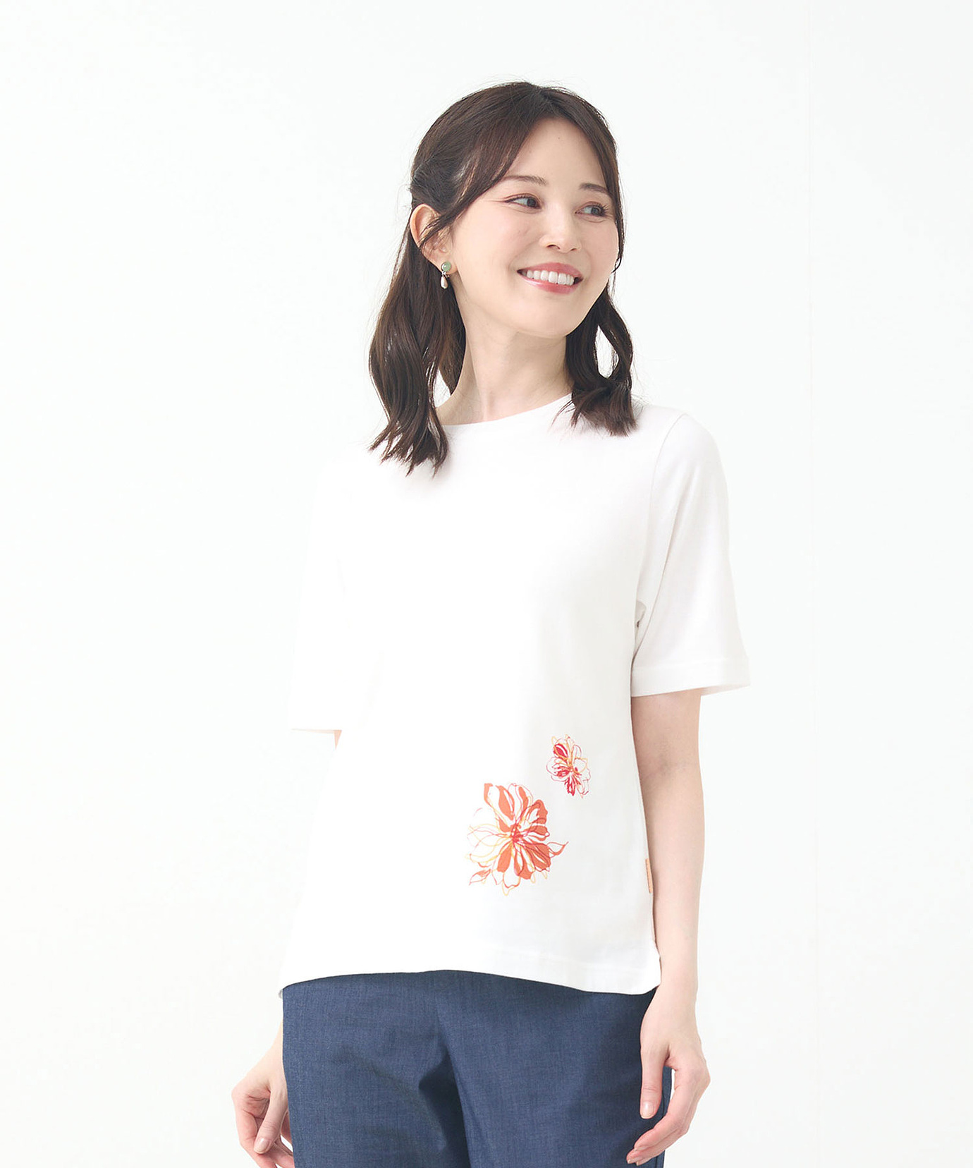 レディース 花柄 プリント Tシャツ通販 [0302-53228] - クロコダイル