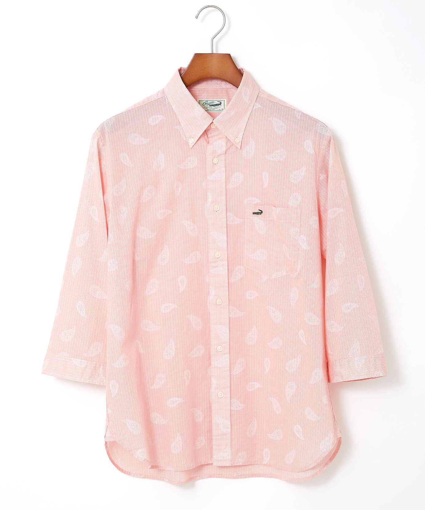 メンズ スノーコットン ペイズリー柄 7分袖シャツ【接触冷感】通販