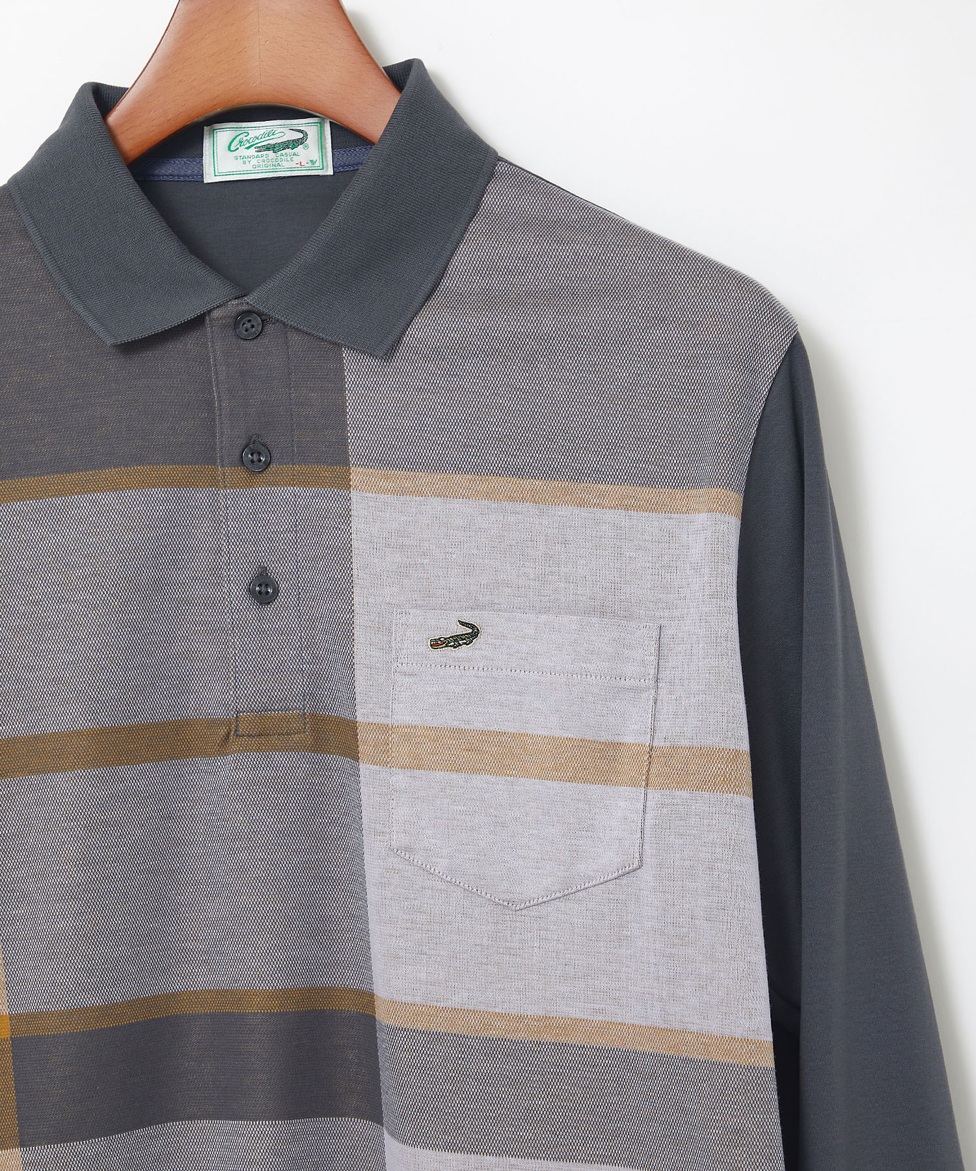 メンズ パネルチェック柄 ポロシャツ通販 [1602-55204] - クロコダイル