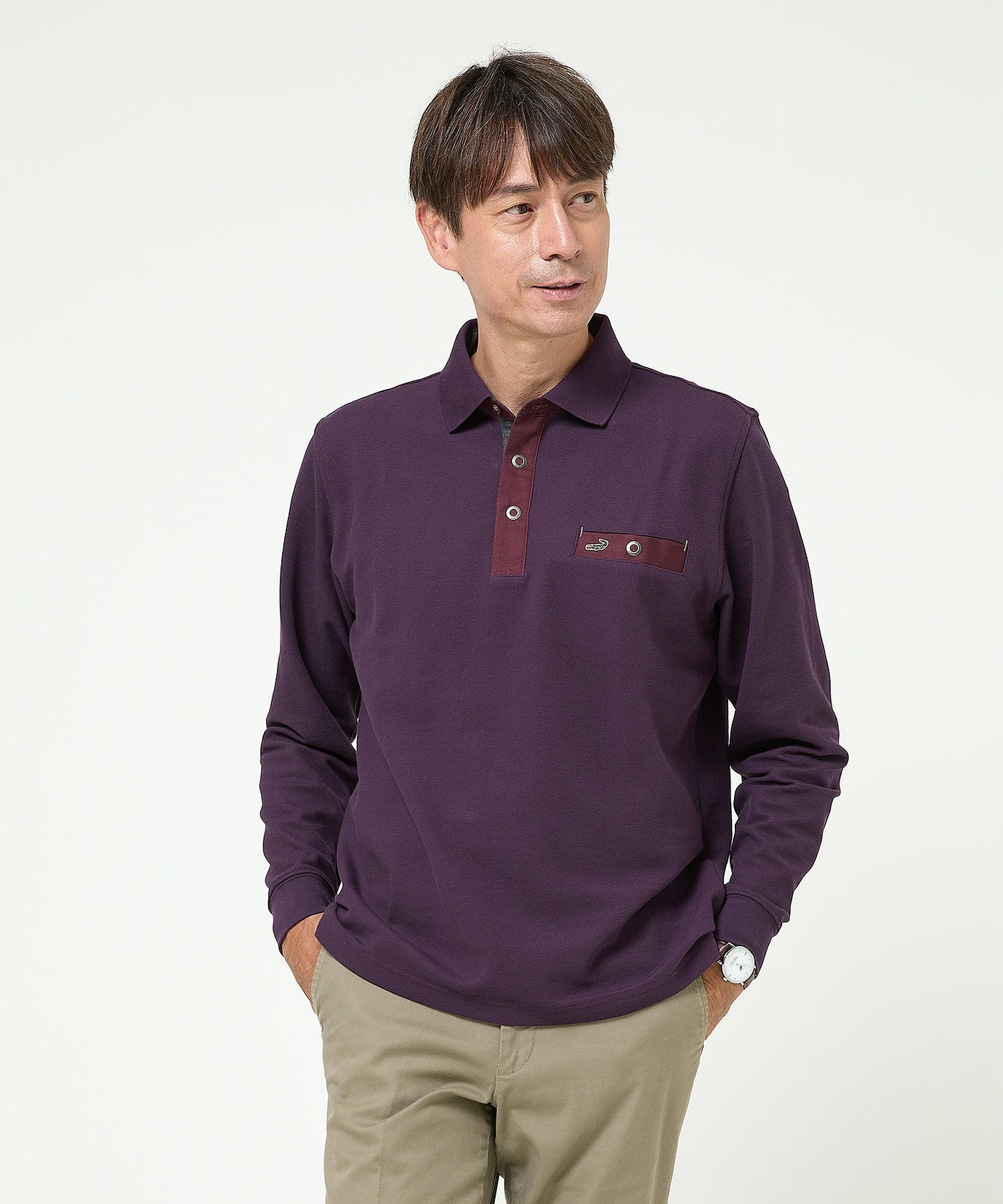 メンズ ハニカム襟 スナップボタン ポロシャツ通販 [1602-55216