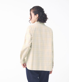 レディース 比翼フリル グレンチェック ブラウス通販 [0301-55124