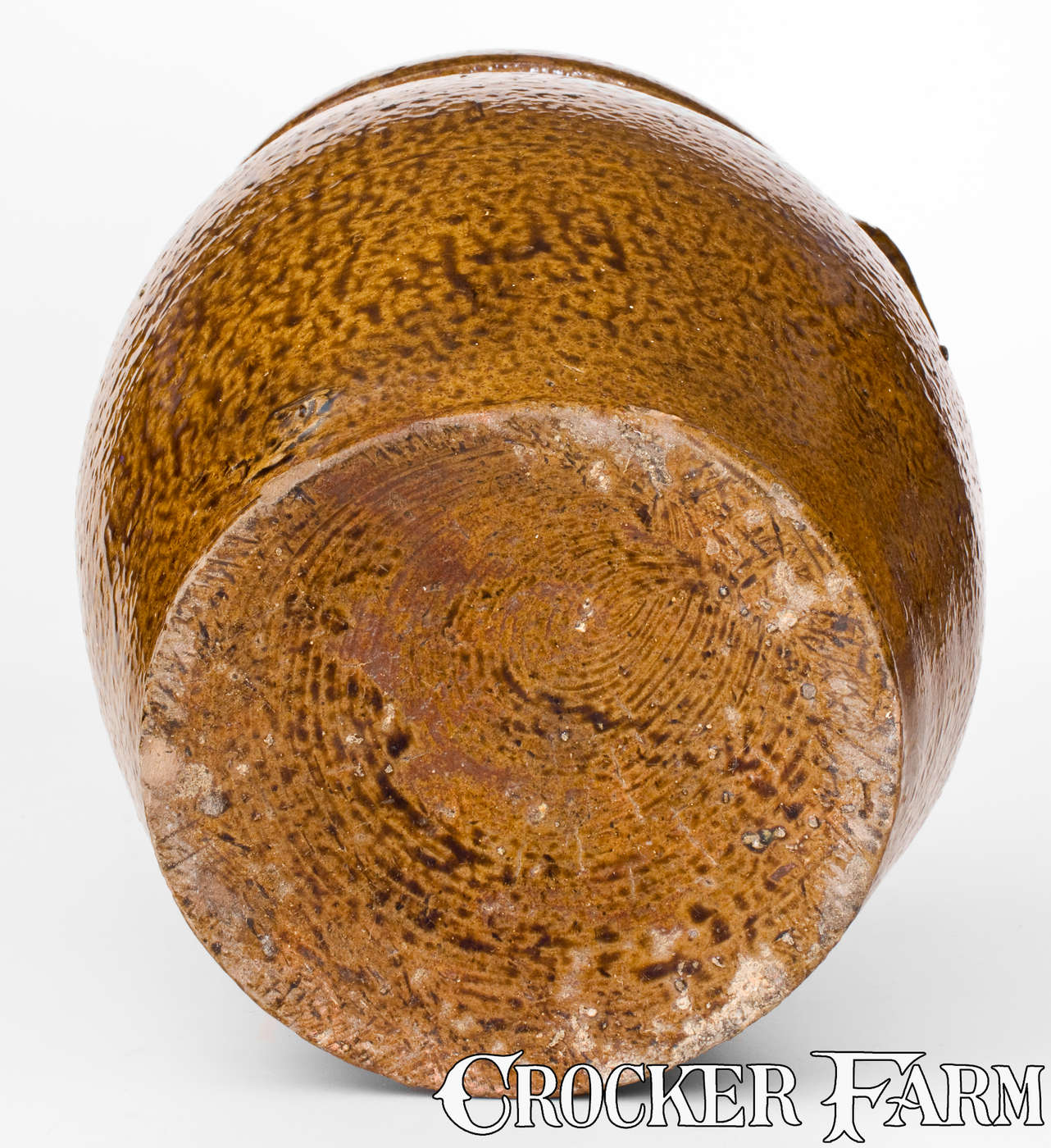 Exceedingly Rare Alkaline-Glazed Jar w/ Incised Native American