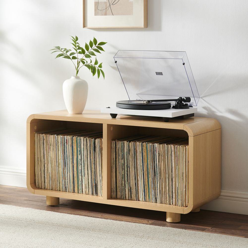 ZOE MEDIUM RECORD PLAYER STAND WITH VINYL STORAGE | Crosley Furniture