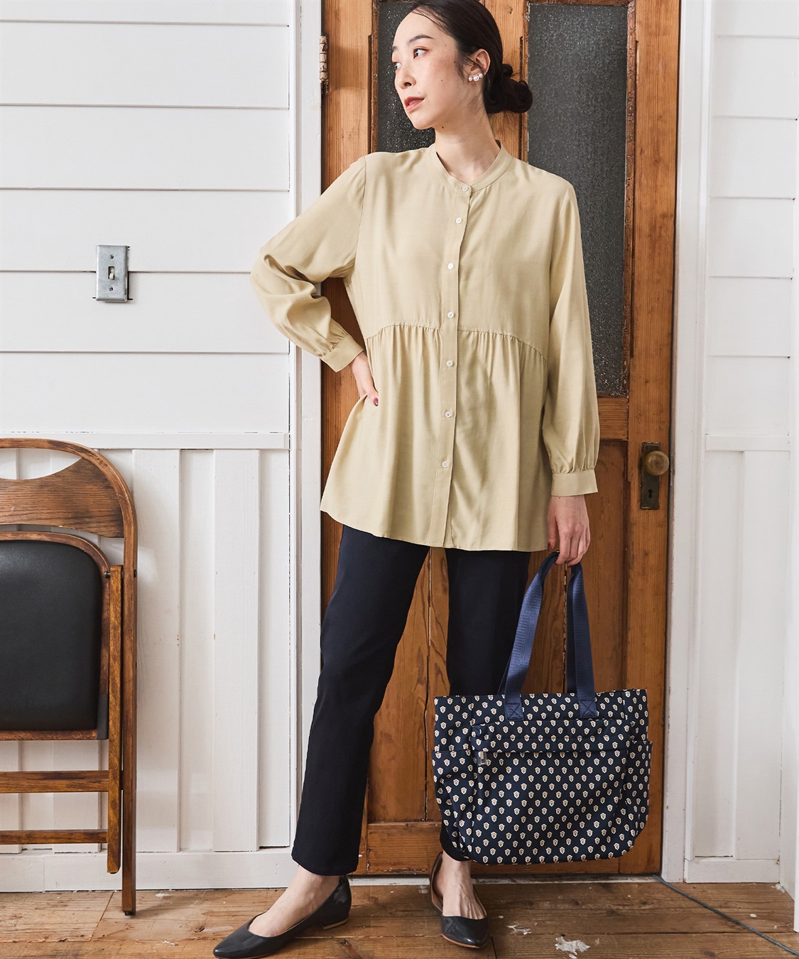 切替ギャザーブラウス DECOY｜クロスプラス公式通販サイト