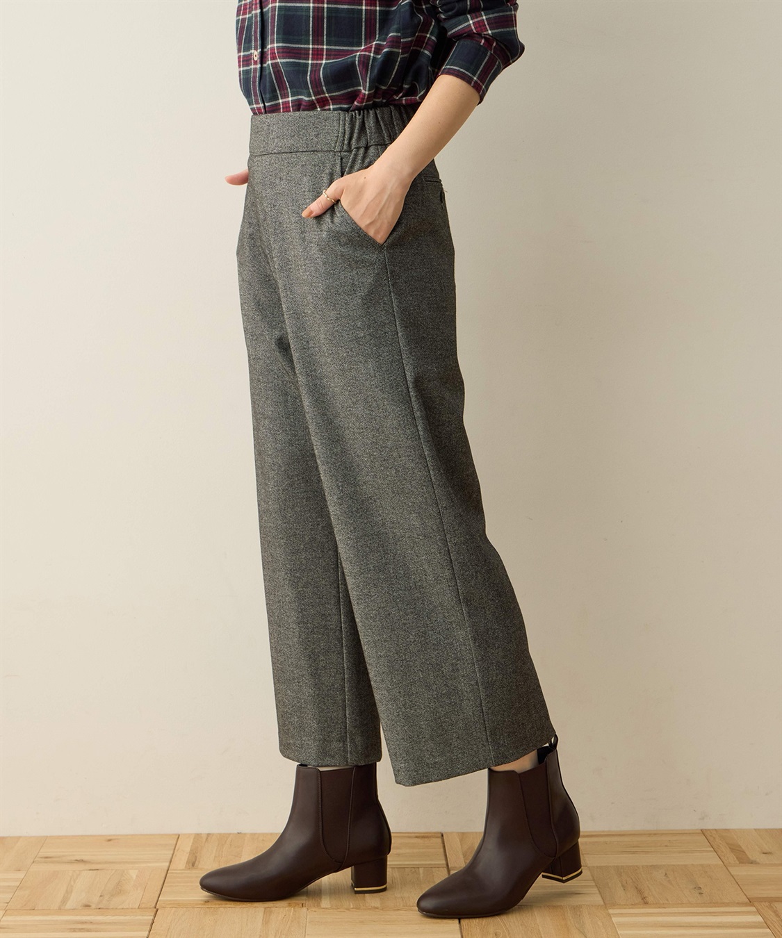 裏起毛ワイドパンツ58cm丈 DECOY｜クロスプラス公式通販サイト